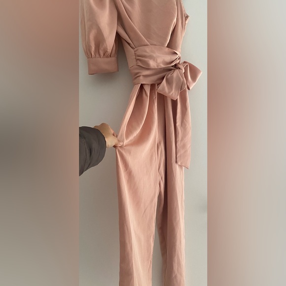 Pants - Never worn asos peachy pink one shoulder jumpsuit